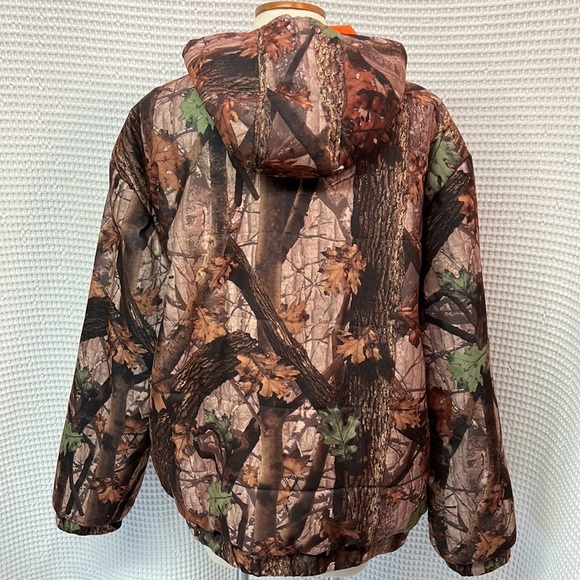 Aqua Stop Reversible Camoflage/Orange Jacket. Size XXL. EUC. 1 seam ripped open - Picture 3 of 8